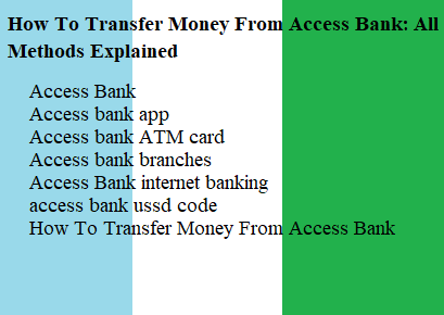 How To Transfer Money From Access Bank: All Methods Explained